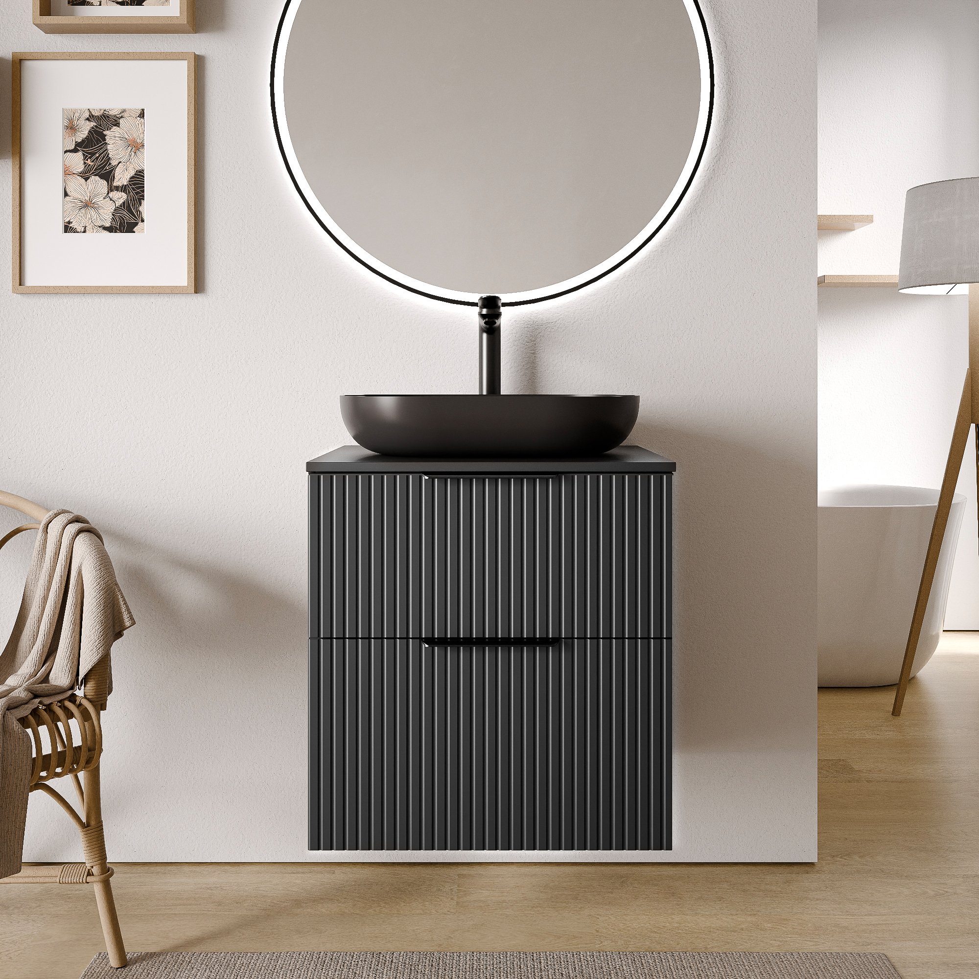 Waschtischunterschrank TIM 60 cm für Aufsatzwaschbecken - Farbe wählbar 170253,170254,170255,170256,170257,170273,170274,170275,170276,170277