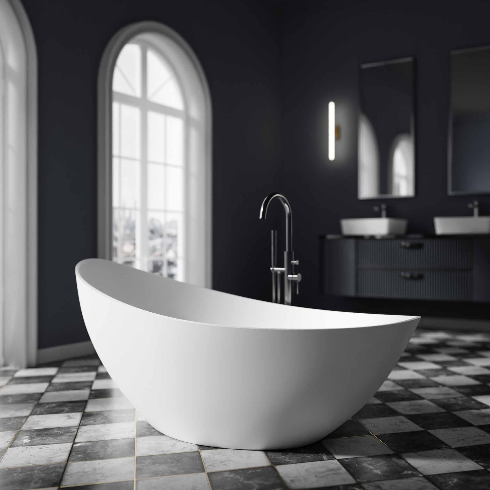 Freistehende Badewanne VICE 2.0 Acryl - 183,5 x 78,5 x 76,9 cm - Farbe wählbar