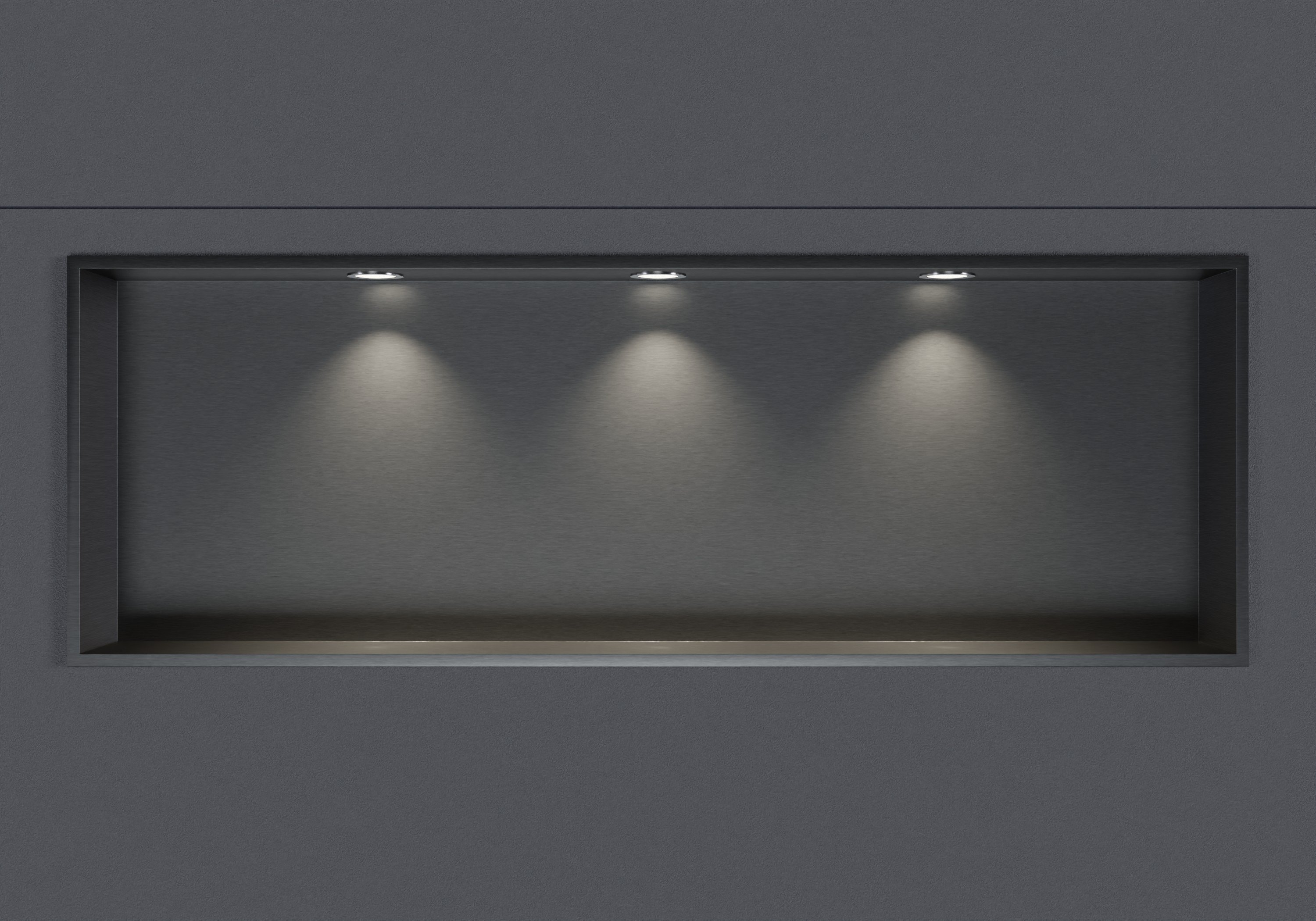 Wandnische aus Edelstahl NT309010X mit LED-Spot - 30 x 90 x 10 cm (H x B x T) - Farbe wählbar