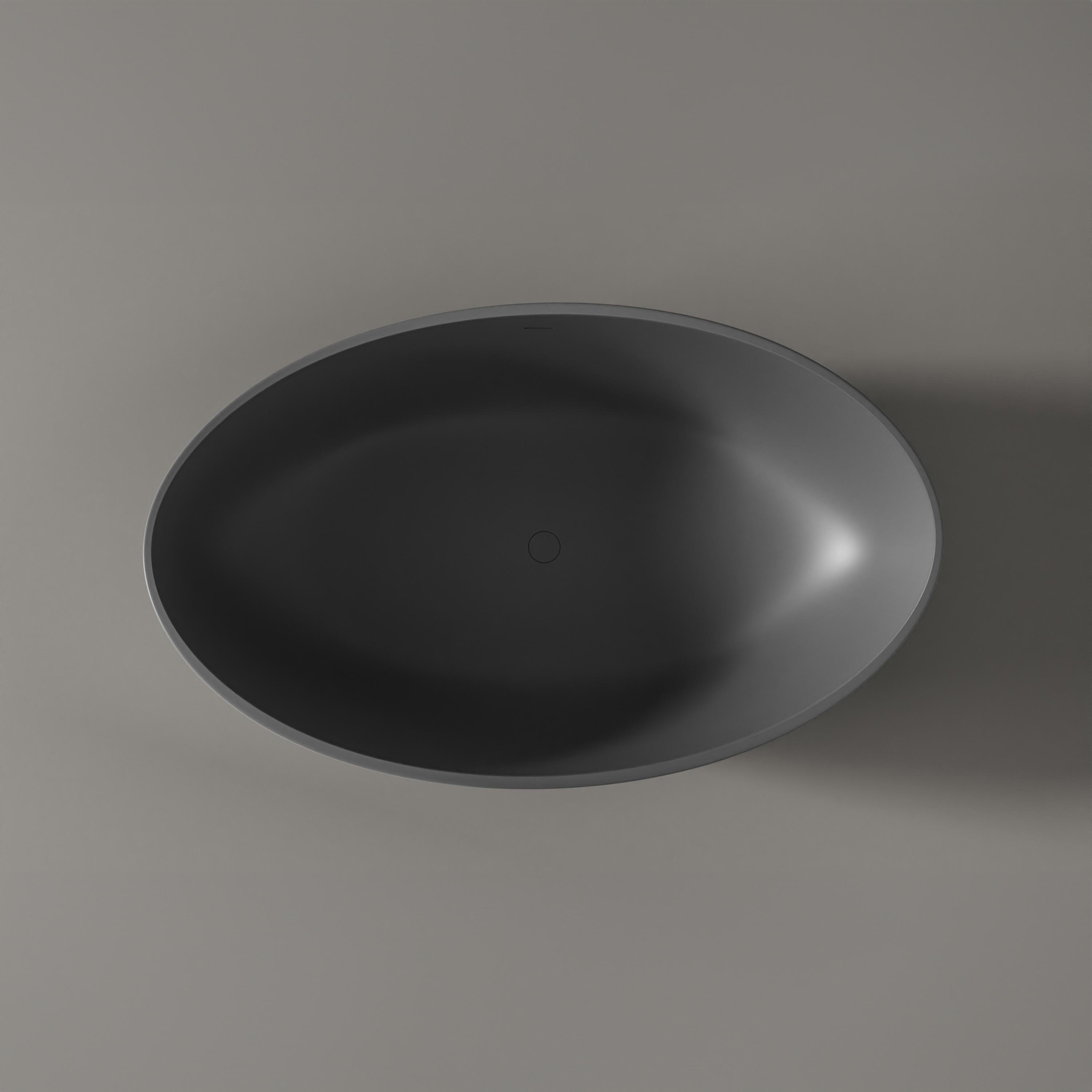 Freistehende Badewanne WAVE STONE Mineralguss Grau matt - 180 x 110 cm Freistehende Badewanne WAVE STONE Mineralguss Grau matt - 180 x 110 cm