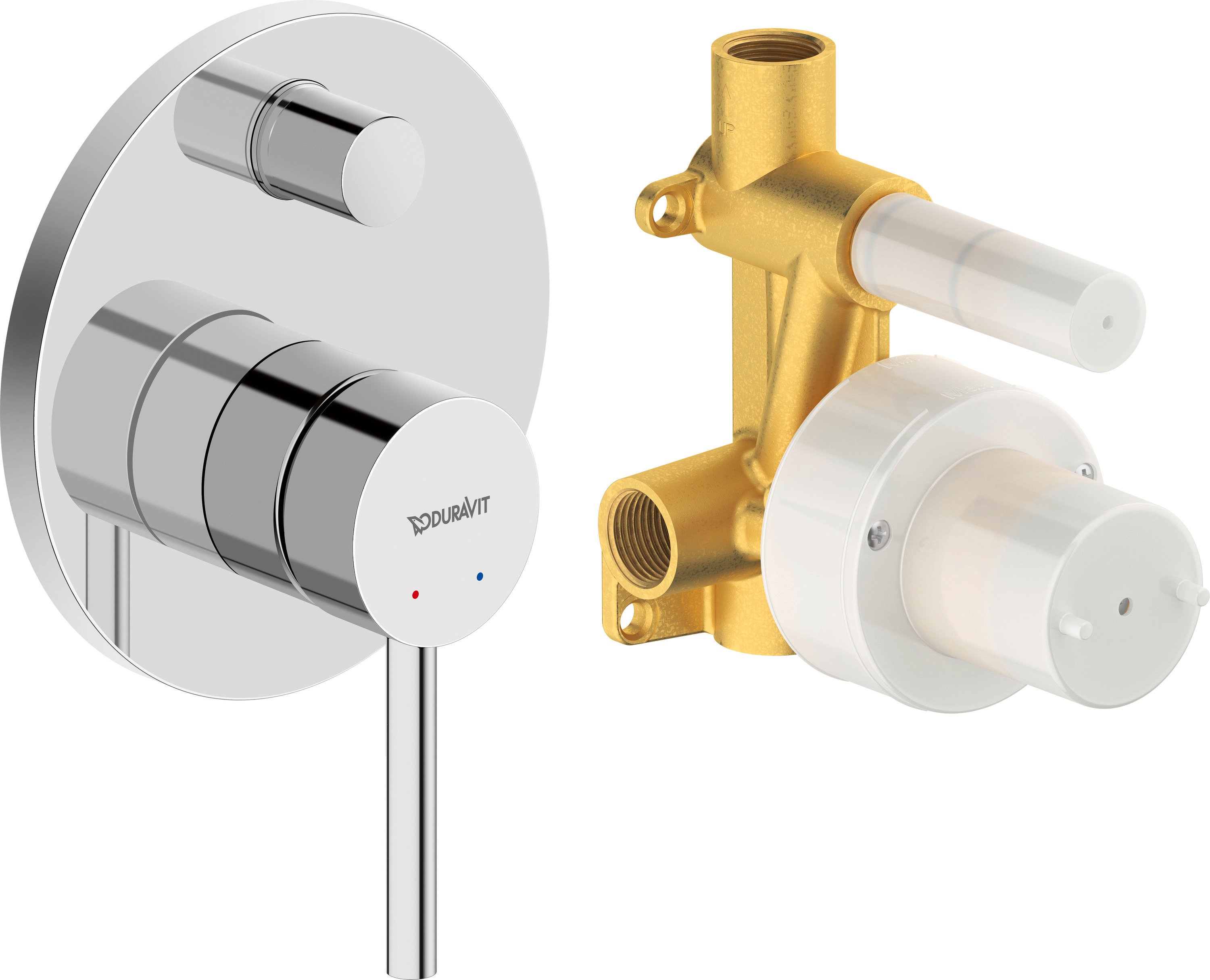 Duravit Circle Einhebelmischer Unterputz Set Chrom Hochglanz - 2 Verbraucher