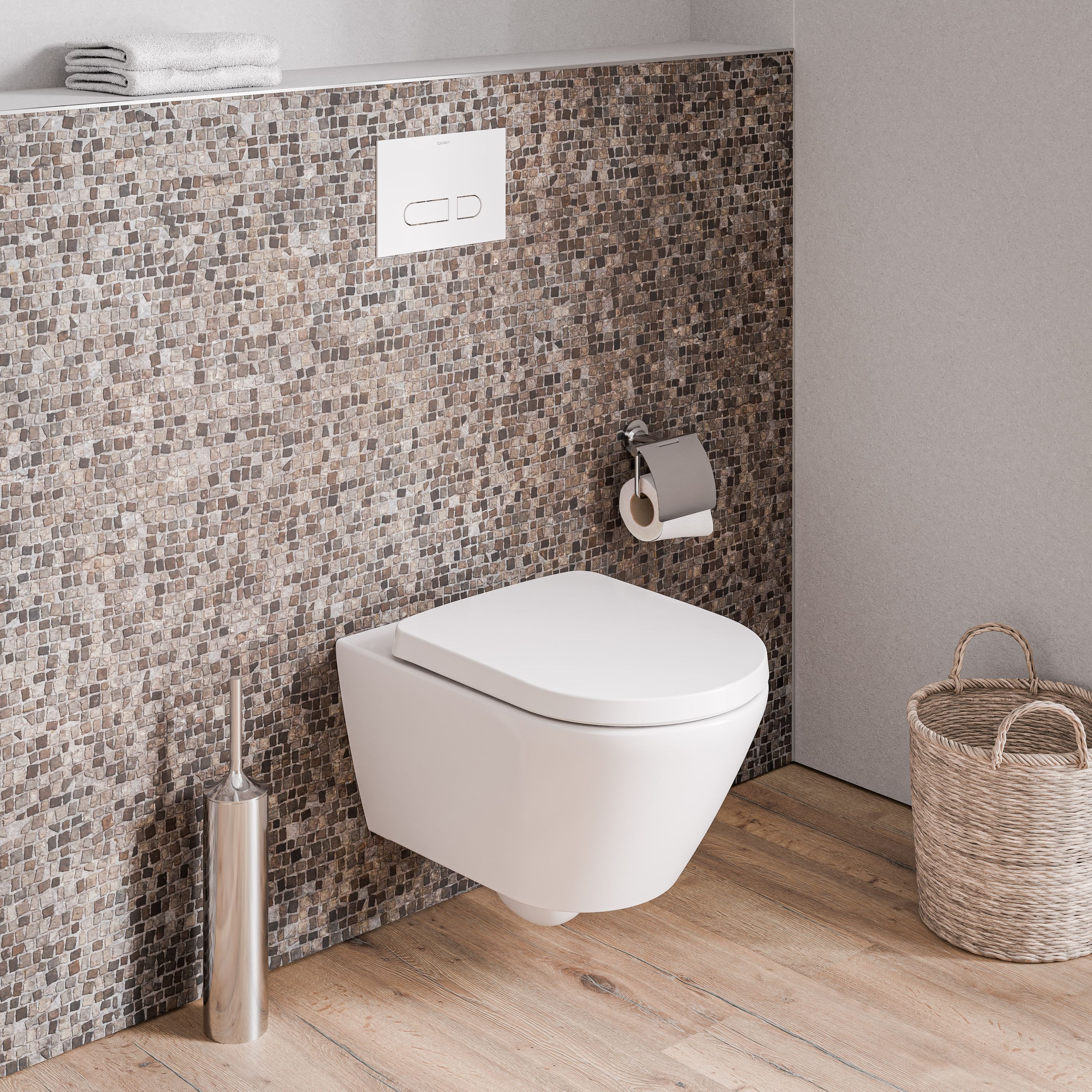 Duravit Wandhängendes WC Mino spülrandlos  - Weiß glänzend inkl. WC Deckel