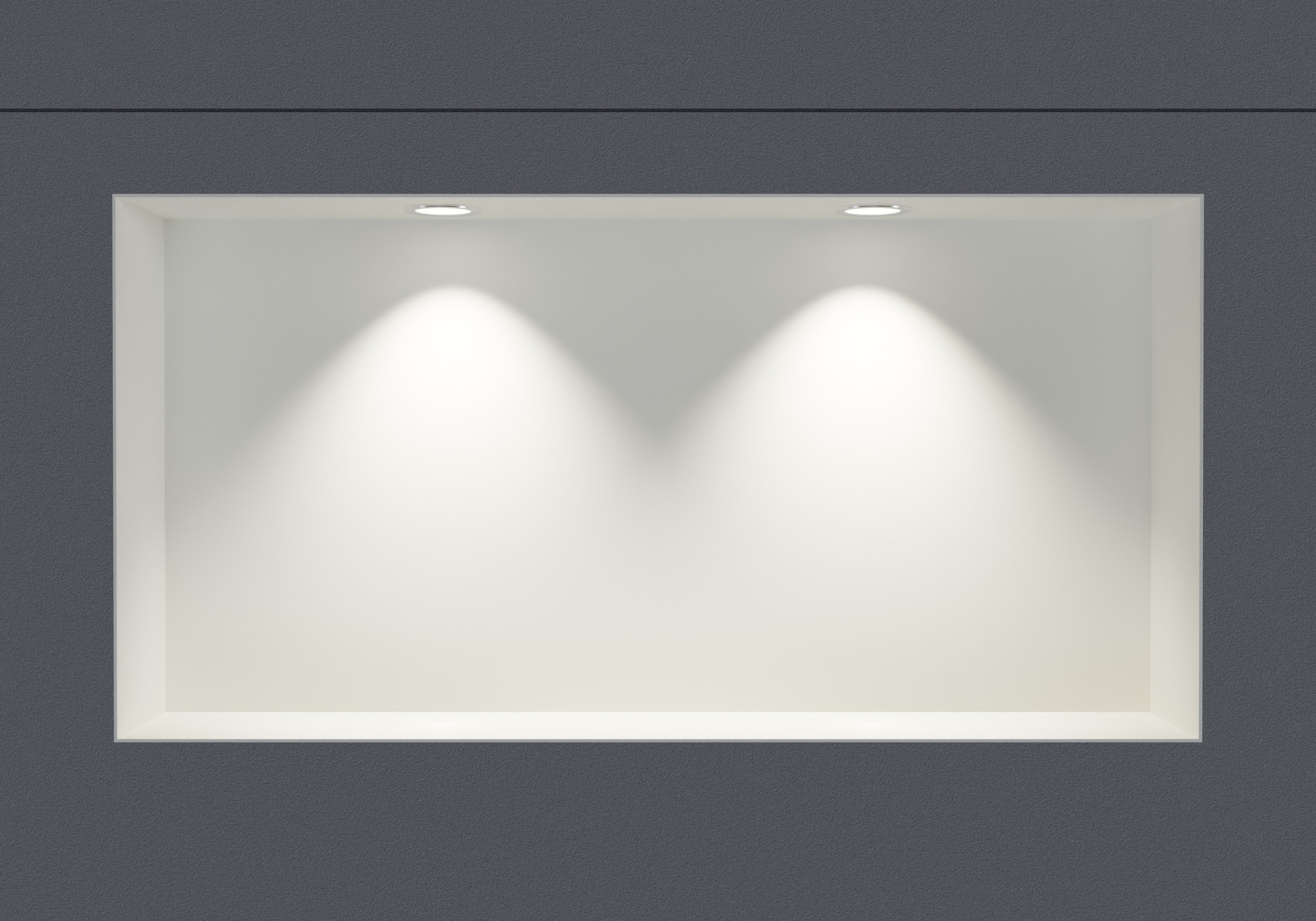 Wandnische aus Edelstahl NT306010X randlos mit LED-Spot - 30 x 60 x 10 cm (H x B x T) - Farbe wählbar