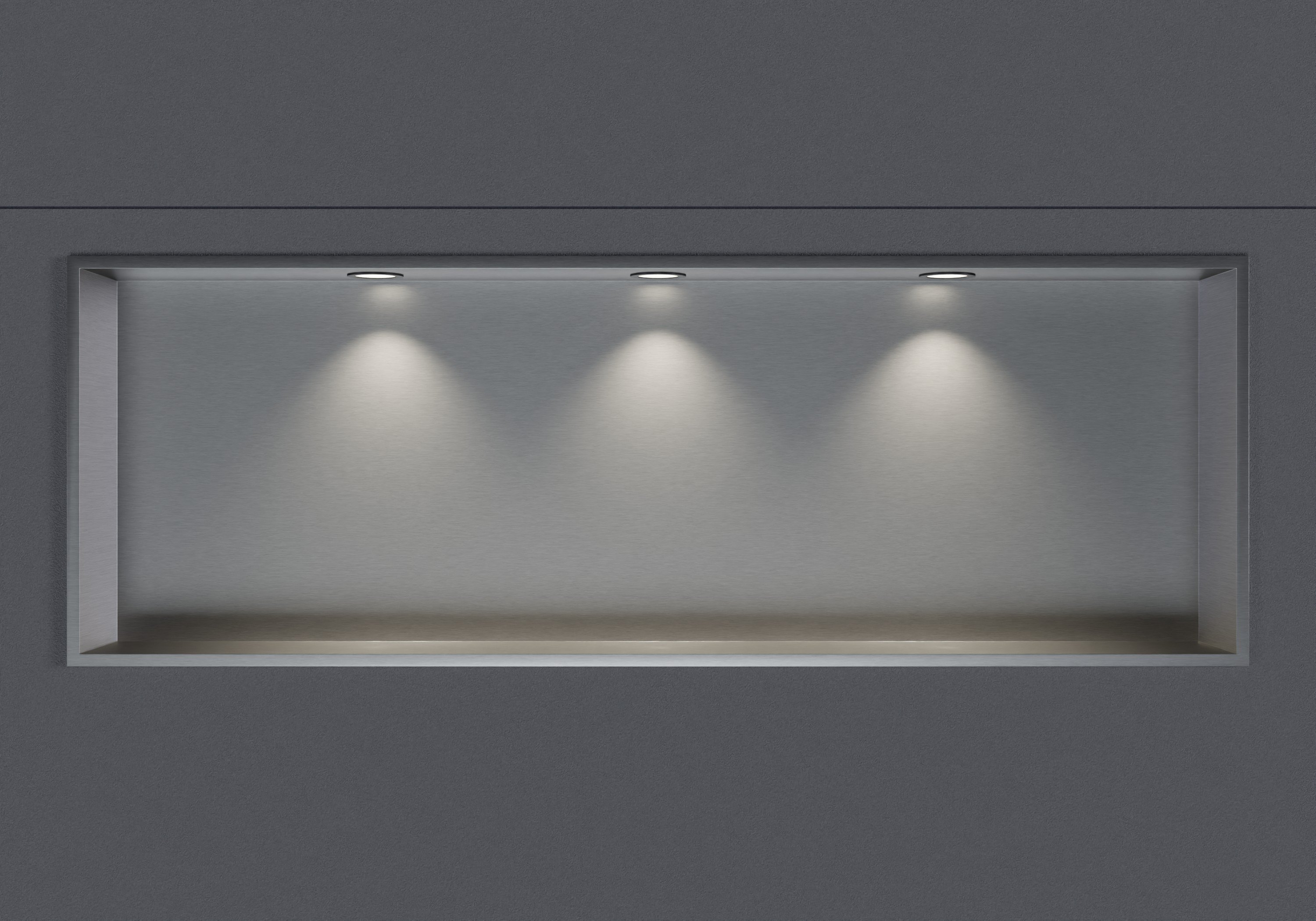 Wandnische aus Edelstahl NT309010X mit LED-Spot - 30 x 90 x 10 cm (H x B x T) - Farbe wählbar
