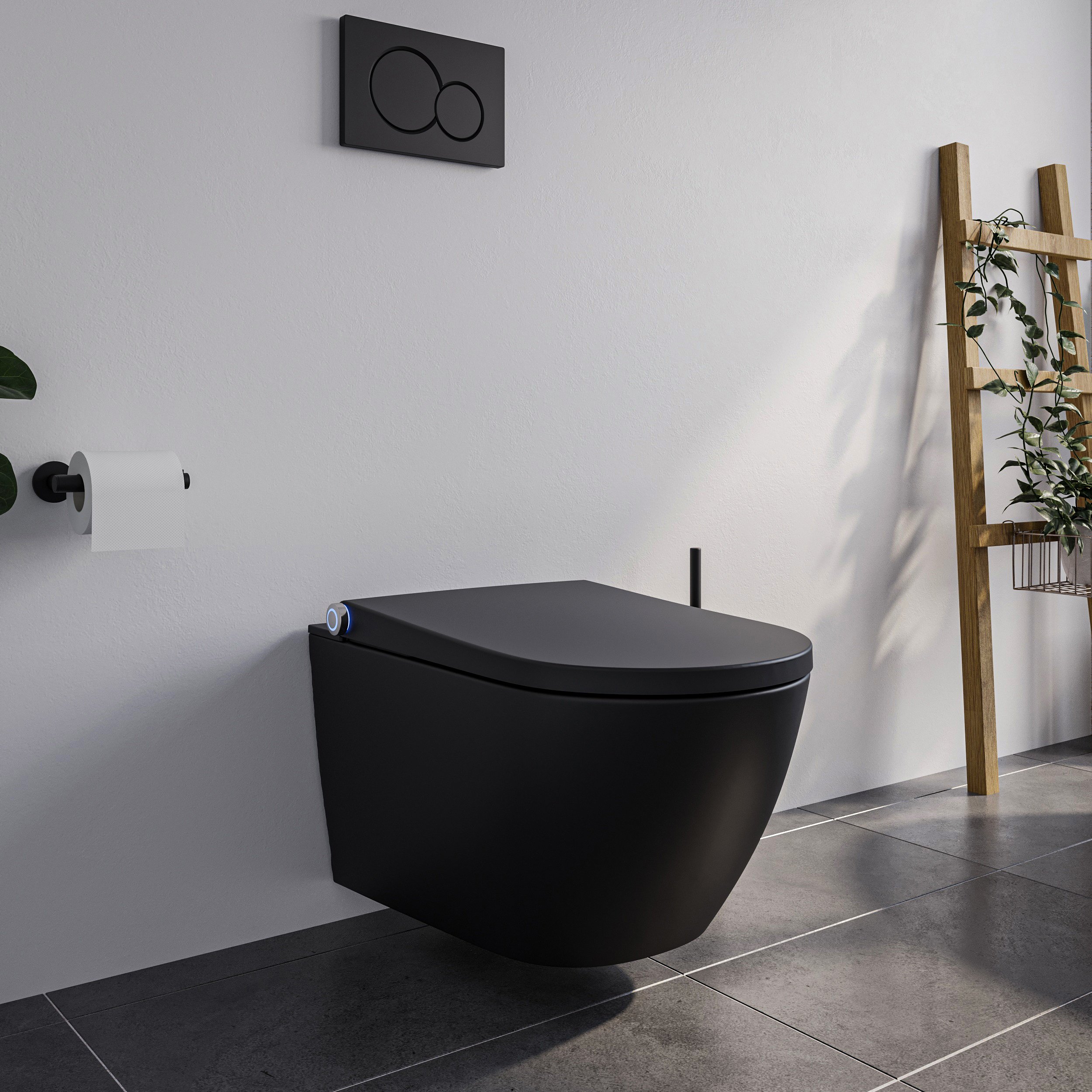 Bernstein DUSCH-WC PREMIUM 1102 Schwarz matt mit Entkalkungsfunktion - Komplettanlage