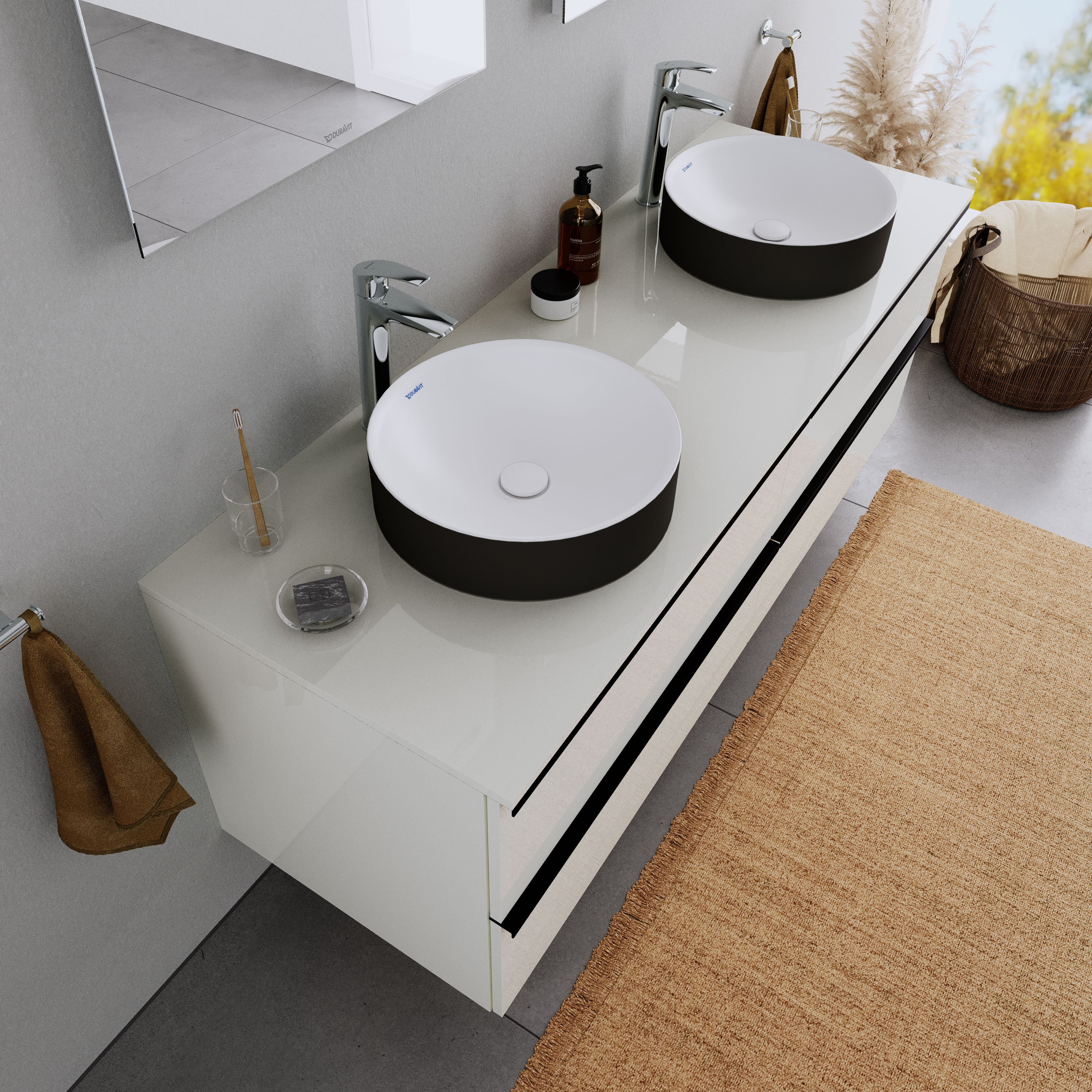 Duravit DuraCielo Aufsatzwaschbecken, Ø40 cm, aus Mineralguss – Farbe wählbar