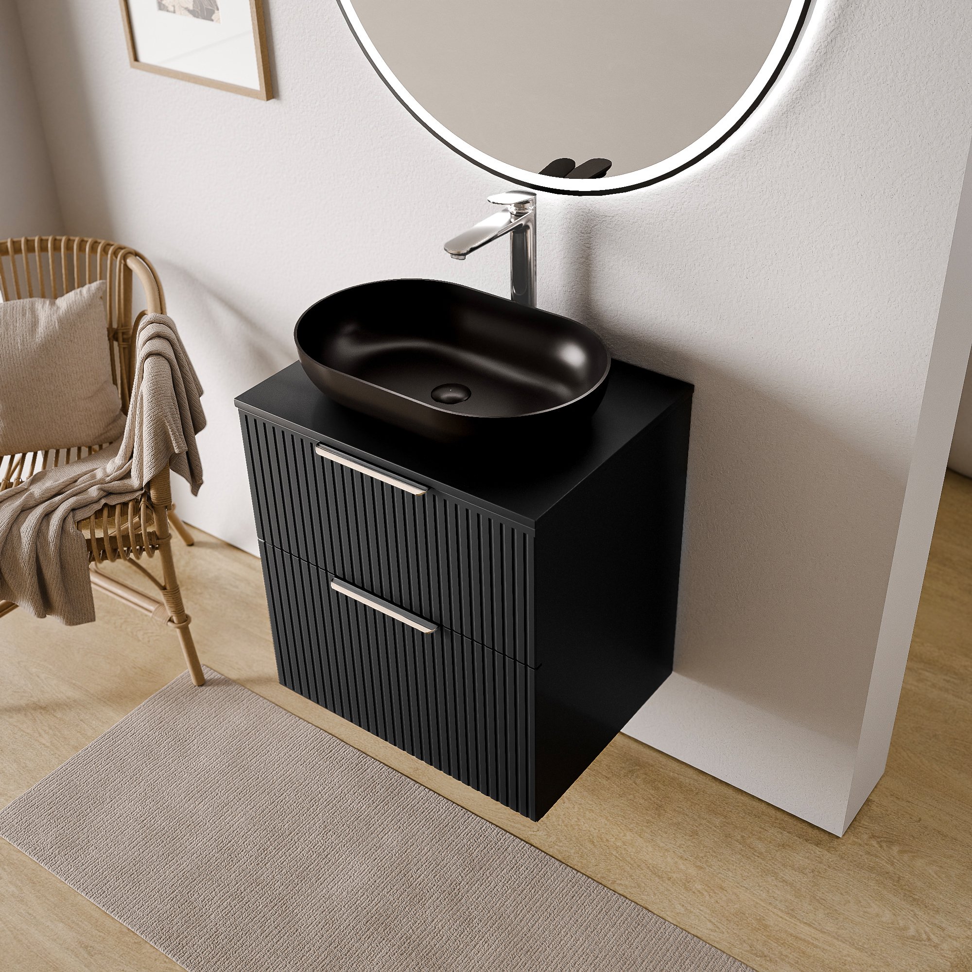 Waschtischunterschrank TIM 60 cm für Aufsatzwaschbecken - Farbe wählbar 170253,170254,170255,170256,170257,170273,170274,170275,170276,170277