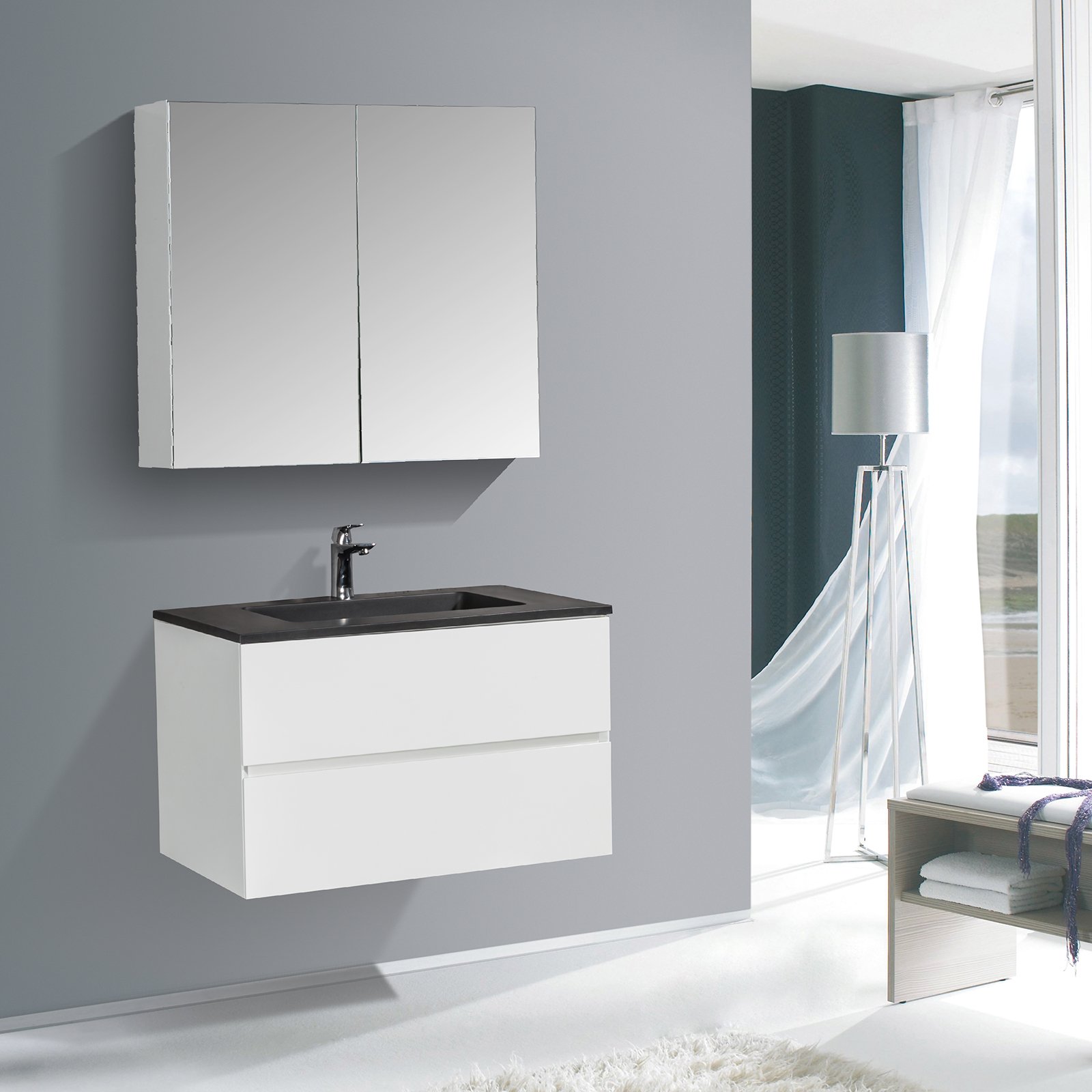 Badmöbel-Set EDGE 850 mit Waschbecken - Farbe wählbar