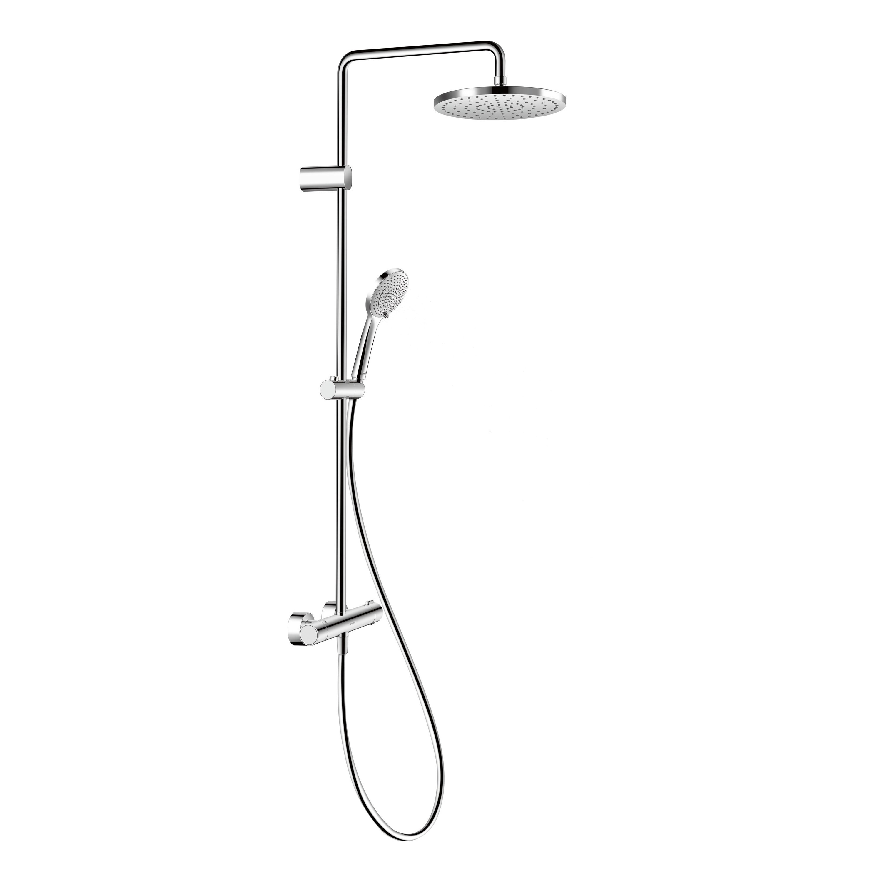 Duravit Duschsystem mit Thermostat und Handbrause inkl. 3 Strahlarten – Chrom