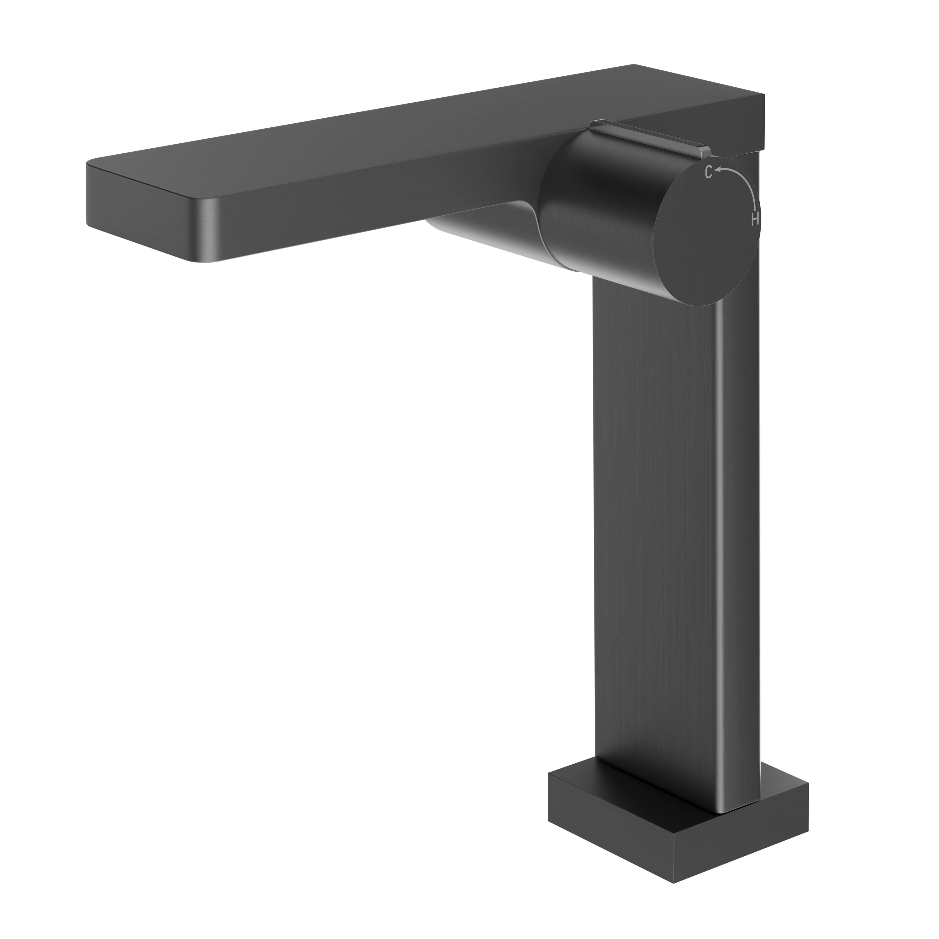 Design Waschtischarmatur Badarmatur NT3220G - Hoher Auslauf - Wasserhahn Farbe Gunmetal