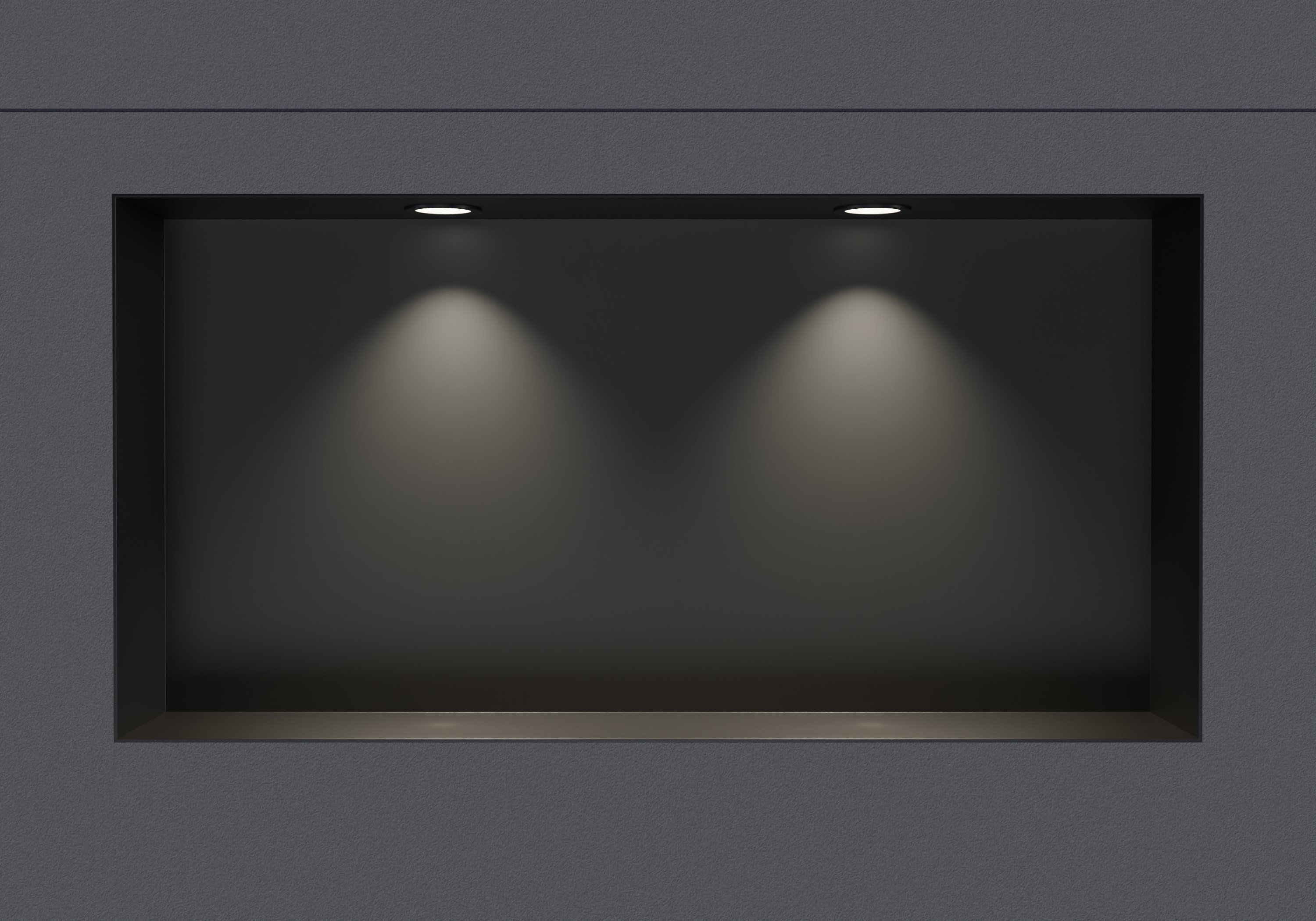 Wandnische aus Edelstahl NT306010X randlos mit LED-Spot - 30 x 60 x 10 cm (H x B x T) - Farbe wählbar