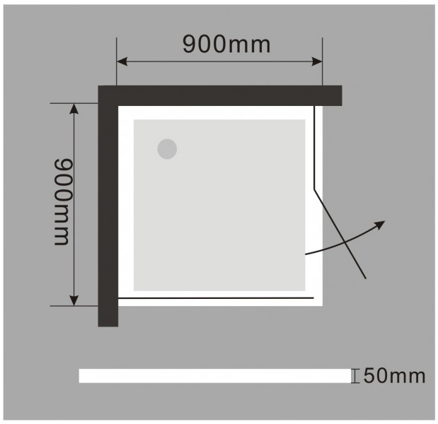 Quadratische Duschwanne PATIO 90 x 90 x 16 Ablauf Duschtasse 