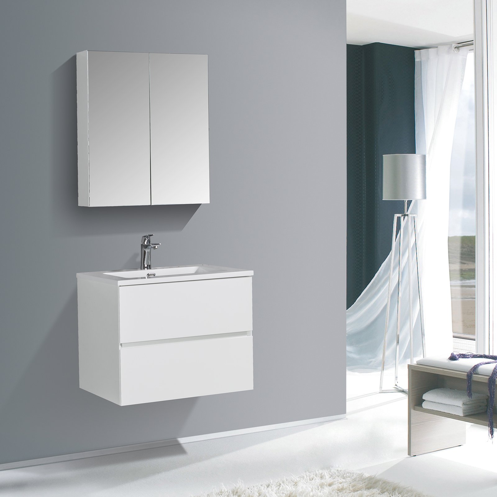 Badmöbel-Set EDGE 650 mit Waschbecken - Farbe wählbar