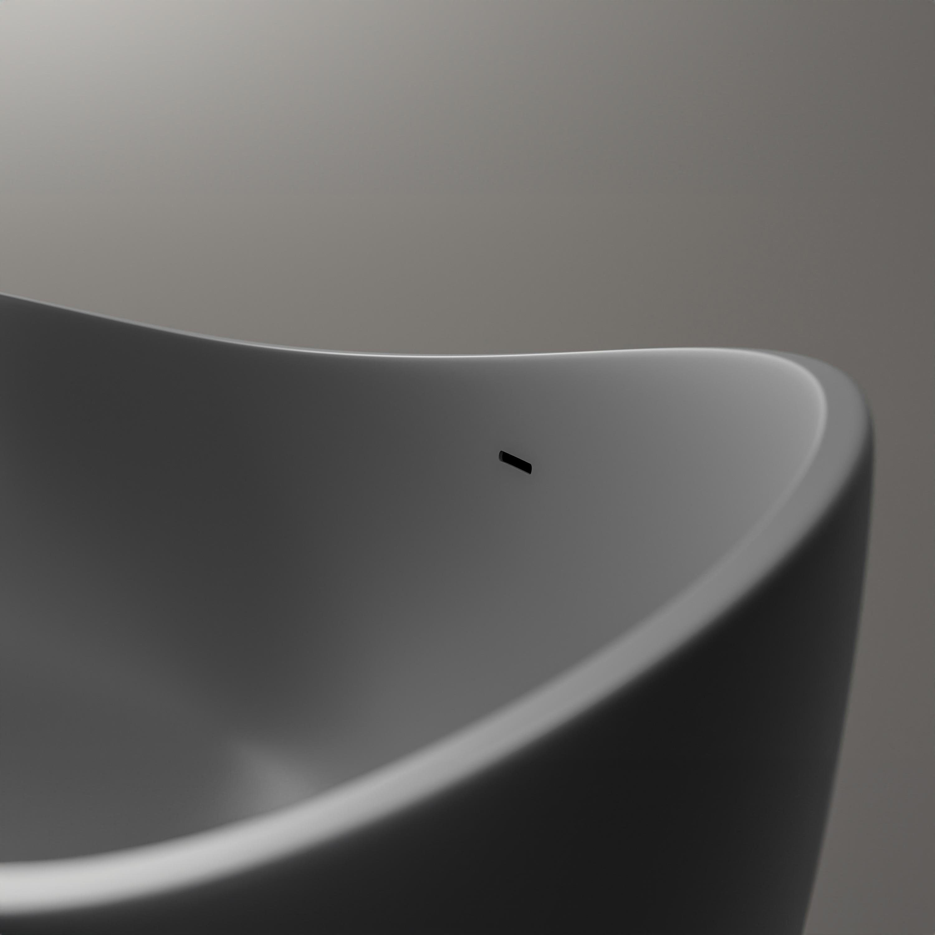 Freistehende Badewanne WAVE STONE Mineralguss Grau matt - 180 x 110 cm Freistehende Badewanne WAVE STONE Mineralguss Grau matt - 180 x 110 cm