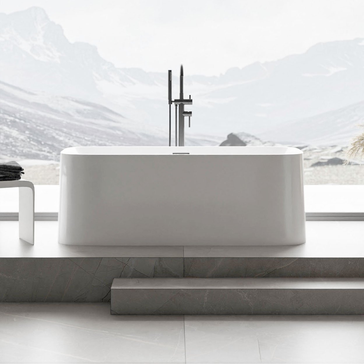 Freistehende Badewanne RIVA 2.0 Acryl Weiß - Größe wählbar
