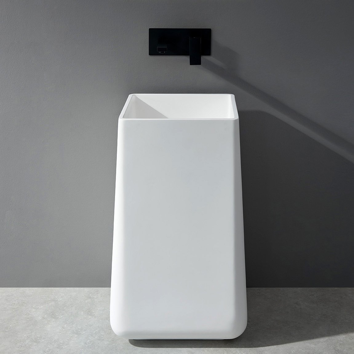 Standwaschbecken BA31 aus Mineralguss - 50 x 50 x 82 cm - Farbe wählbar