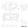 Freistehende Badewanne ROMA 2.0