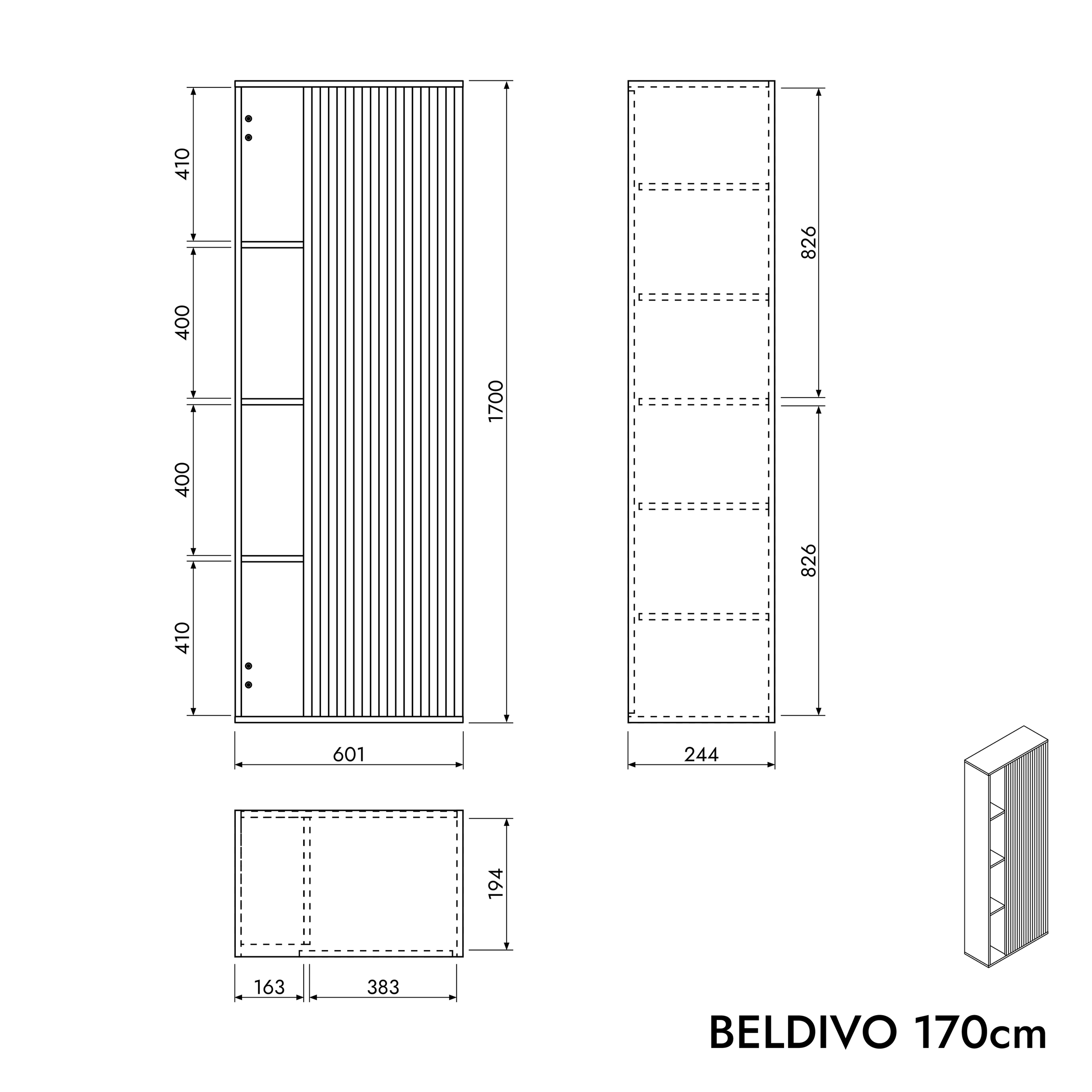 Badmöbel-Set BELDIVO 120 cm mit Waschbecken