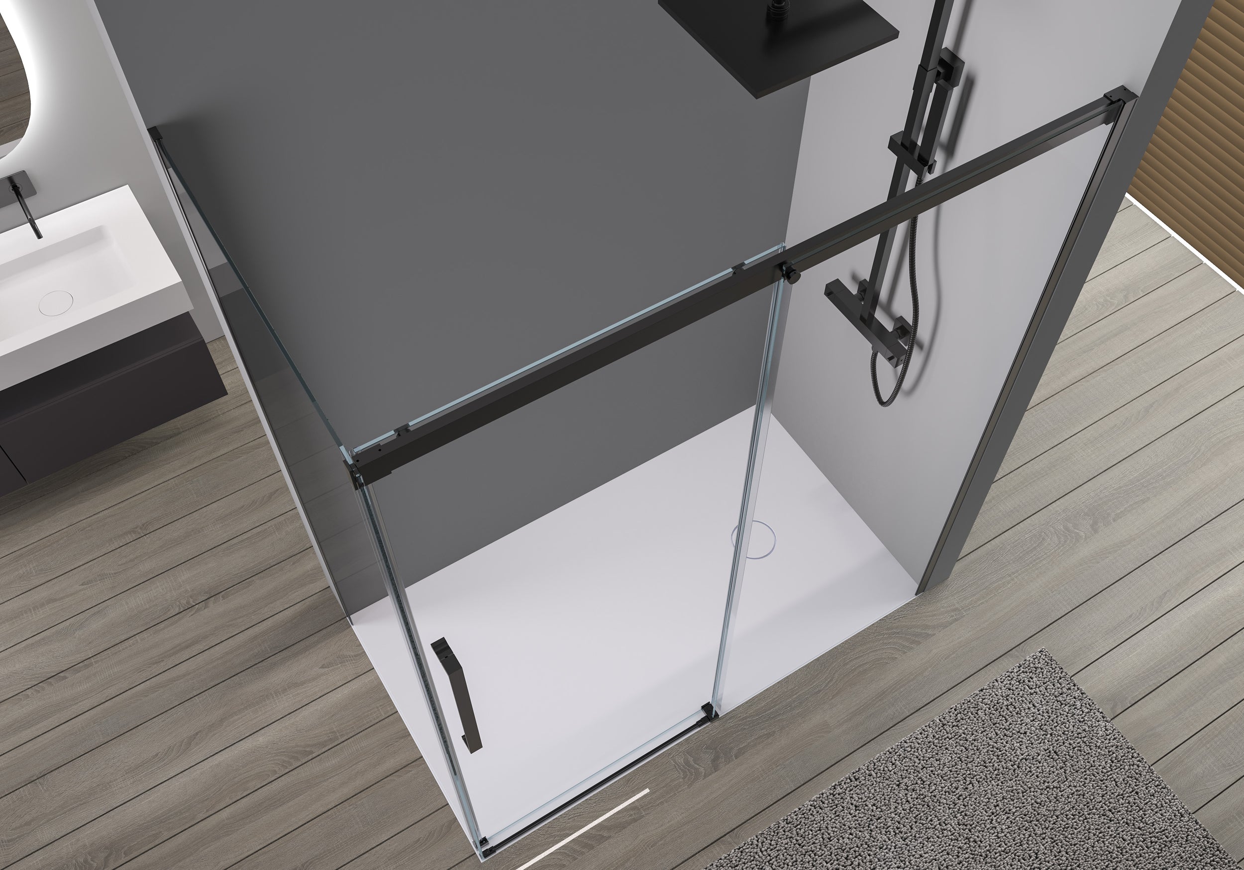 Eckdusche mit Schiebetür Soft-Close DX906 FLEX
