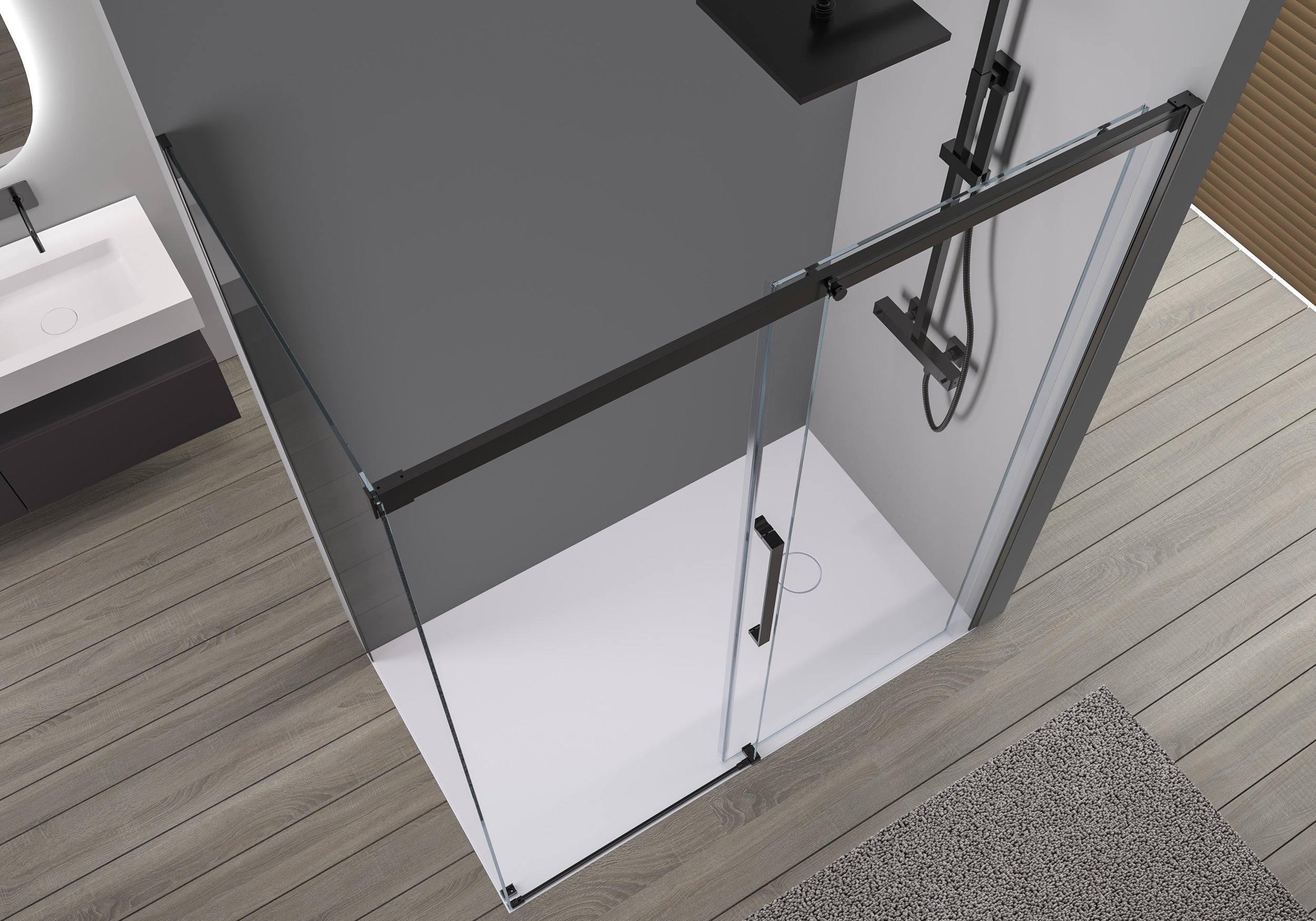 Eckdusche mit Schiebetür Soft-Close DX906 FLEX