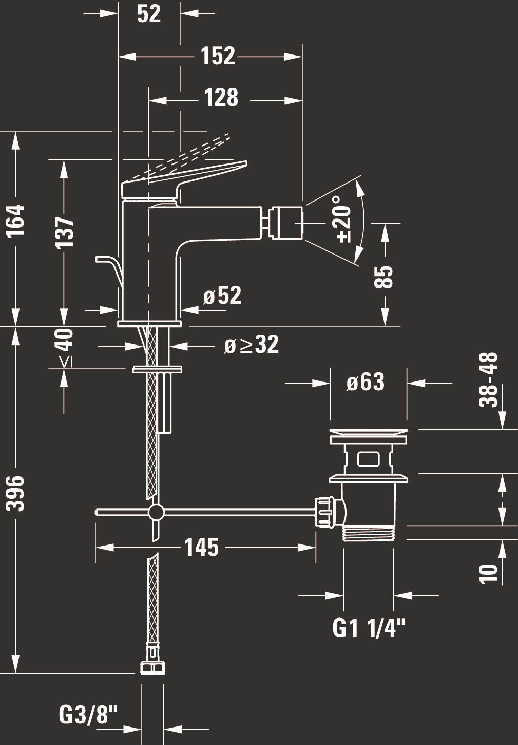 Duravit Wave Einhebel-Bidetmischer