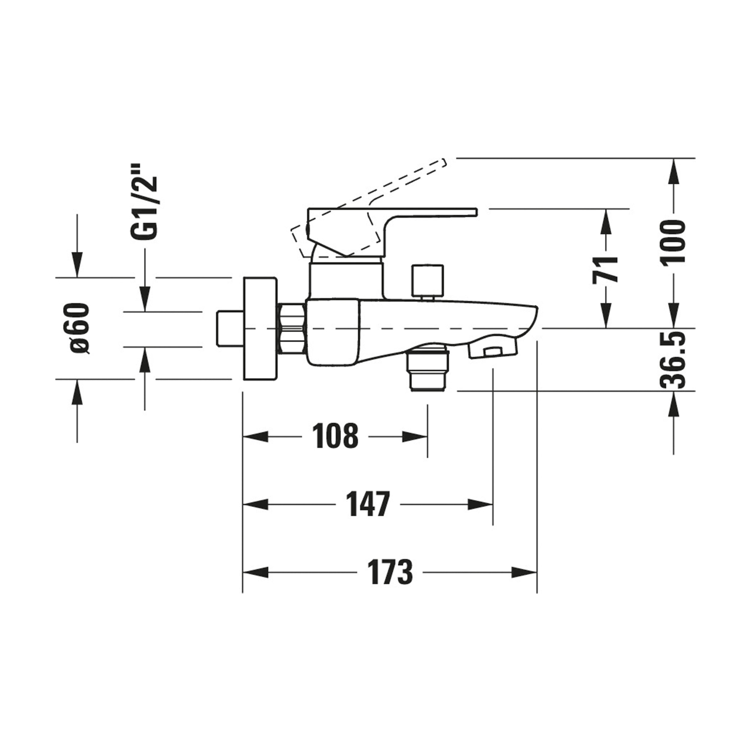 Duravit B.3 Wannenarmatur, Aufputz