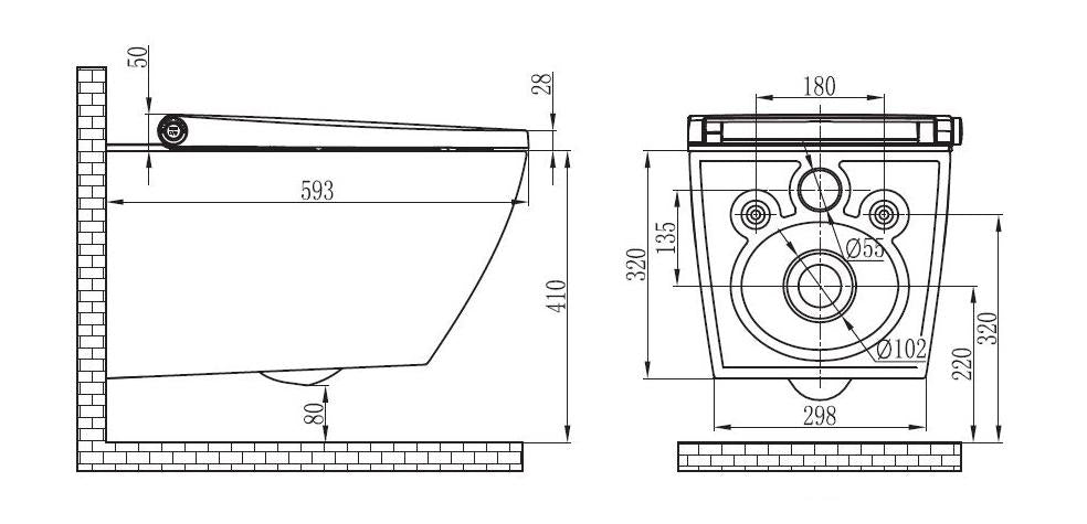 Dusch WC Komplettset Basic 1104 mit Geberit Duofix Vorwandelement