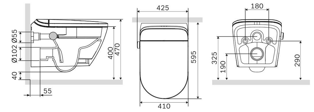 Dusch WC Komplettset T640 PRO mit Geberit Duofix Vorwandelement