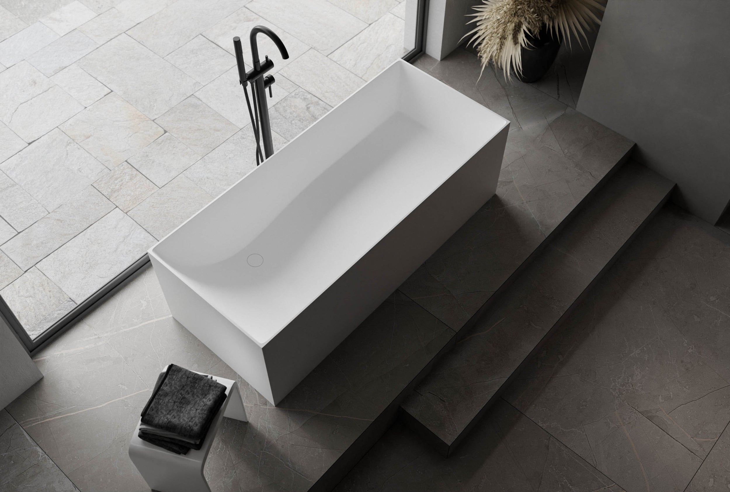 Freistehende Badewanne LUNA STONE