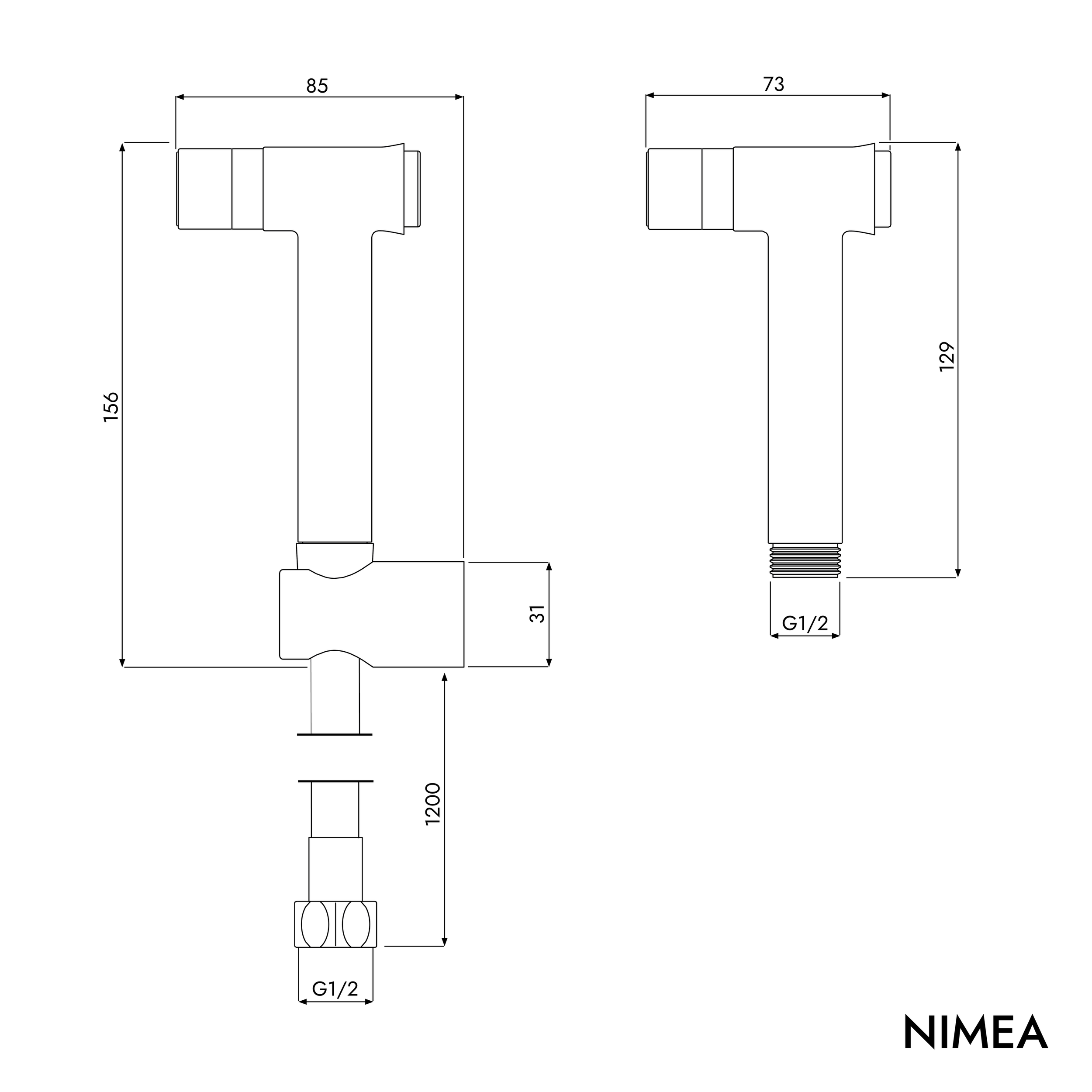 Bidet-Handbrause-Set NIMEA