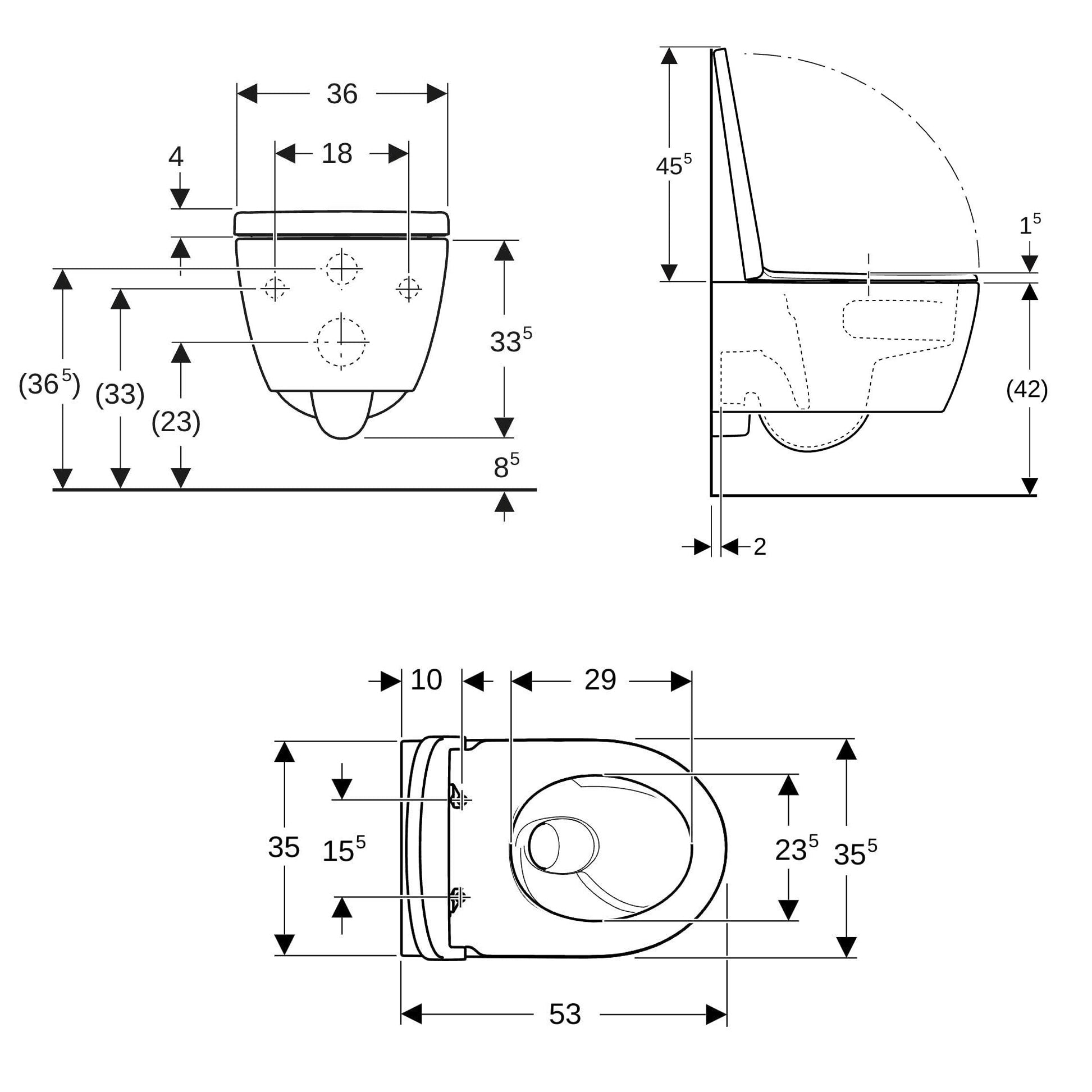 Geberit iCon Wand-WC spülrandlos mit WC-Sitz