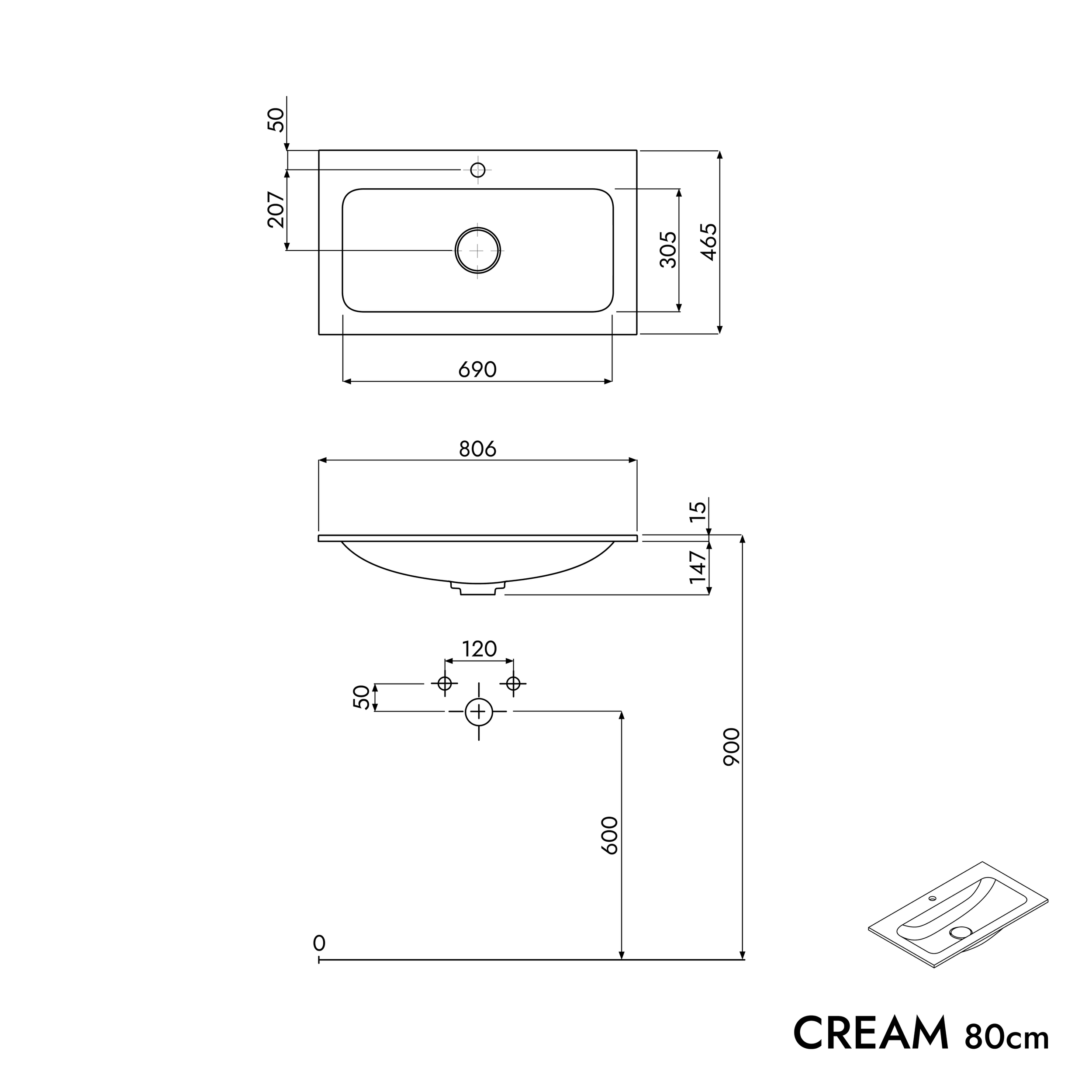 Unterschrank VIREO 80 cm