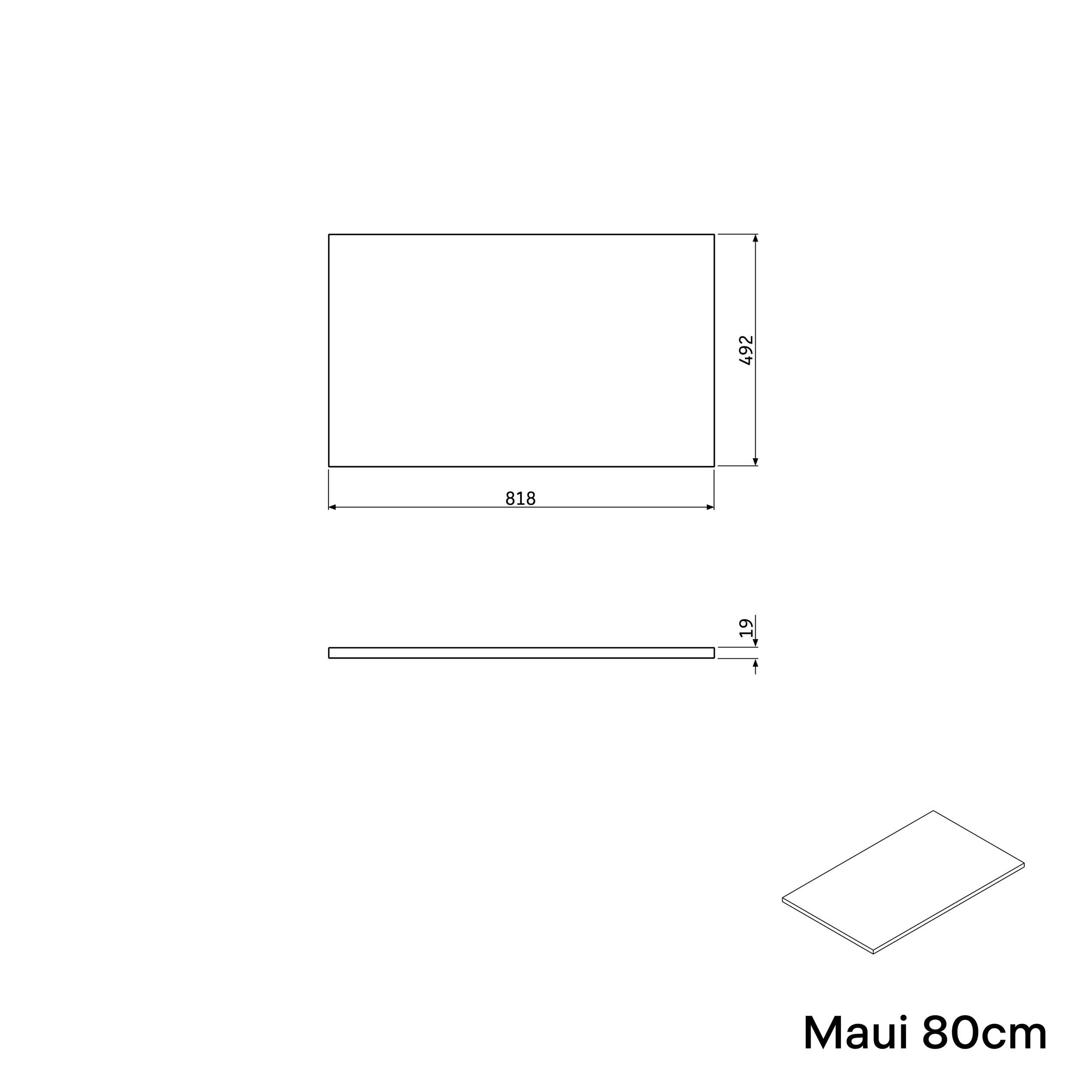 Waschbeckenunterschrank MAUI 80 cm