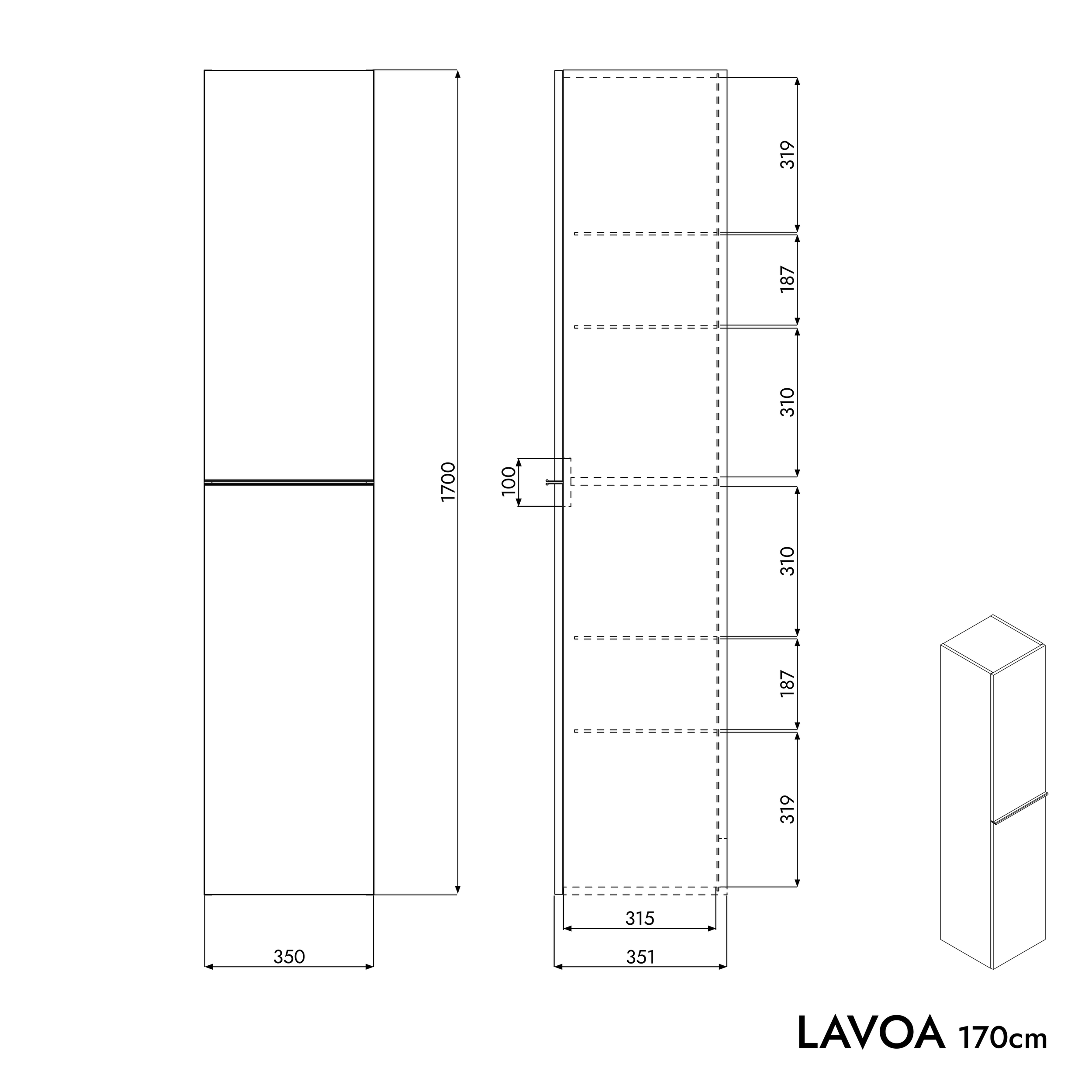 Hochschrank LAVOA 170 cm