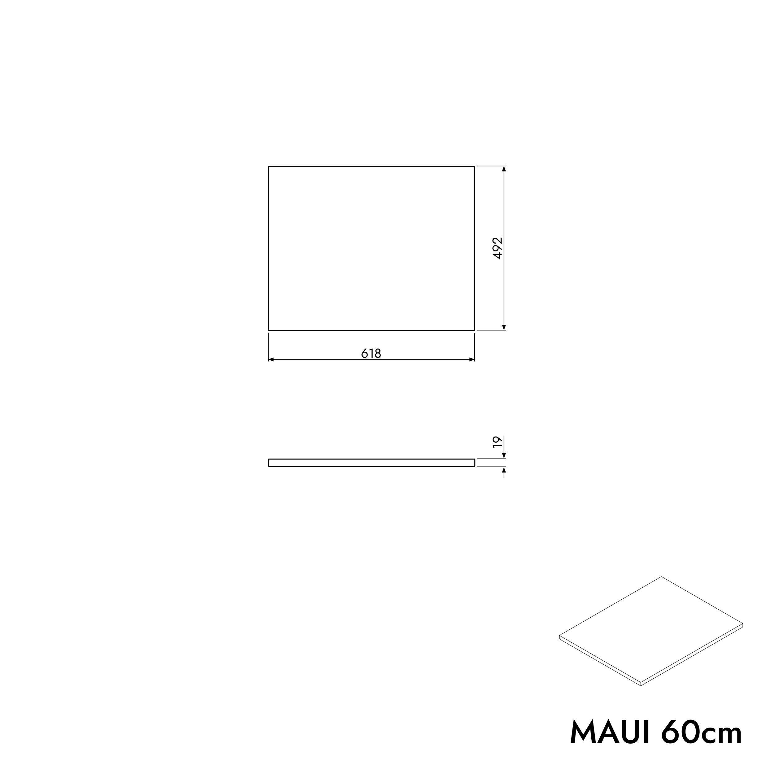 Waschbeckenunterschrank MAUI 60 cm