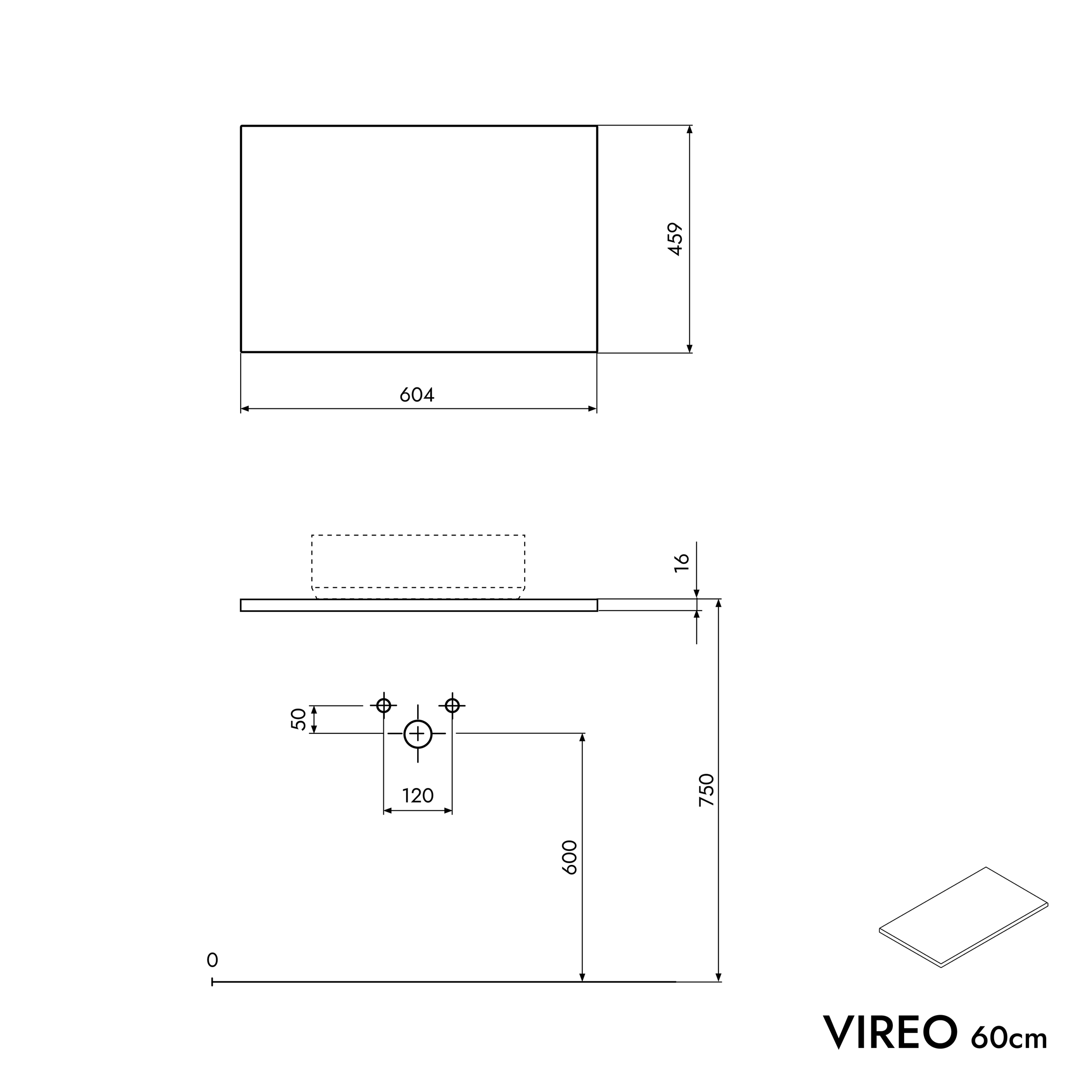 Badmöbel Unterschrank VIREO 60 cm