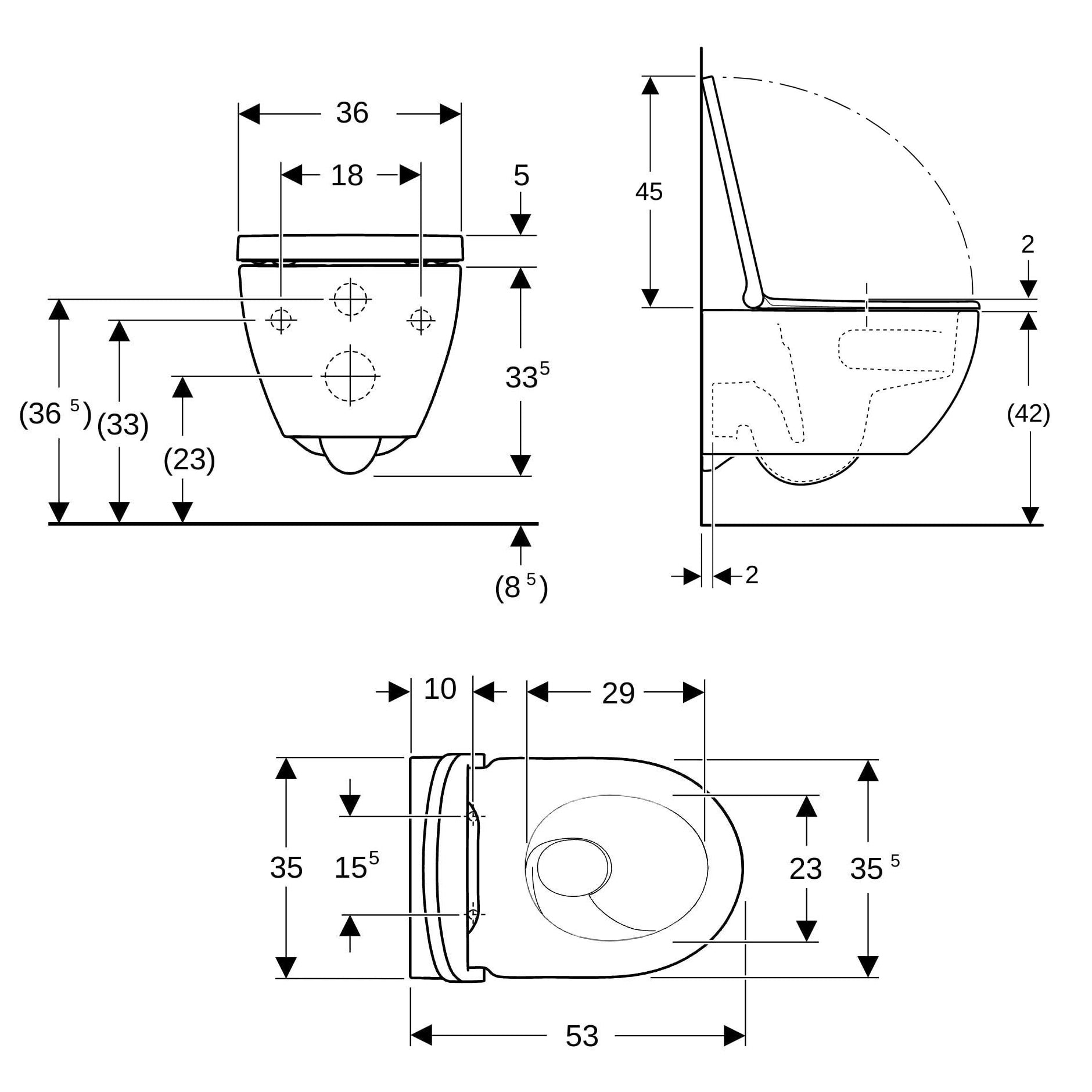 Geberit Acanto Wand-WC spülrandlos mit WC-Sitz